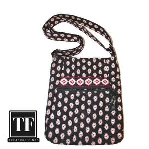 Vera Bradley Black Red Paisley Crossbody Bag